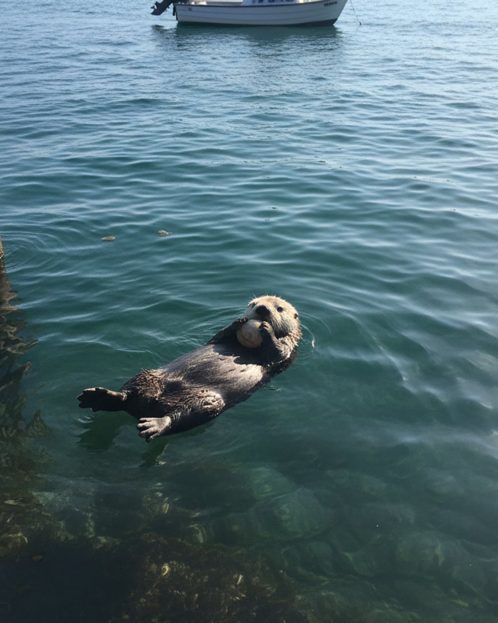 A floating otter