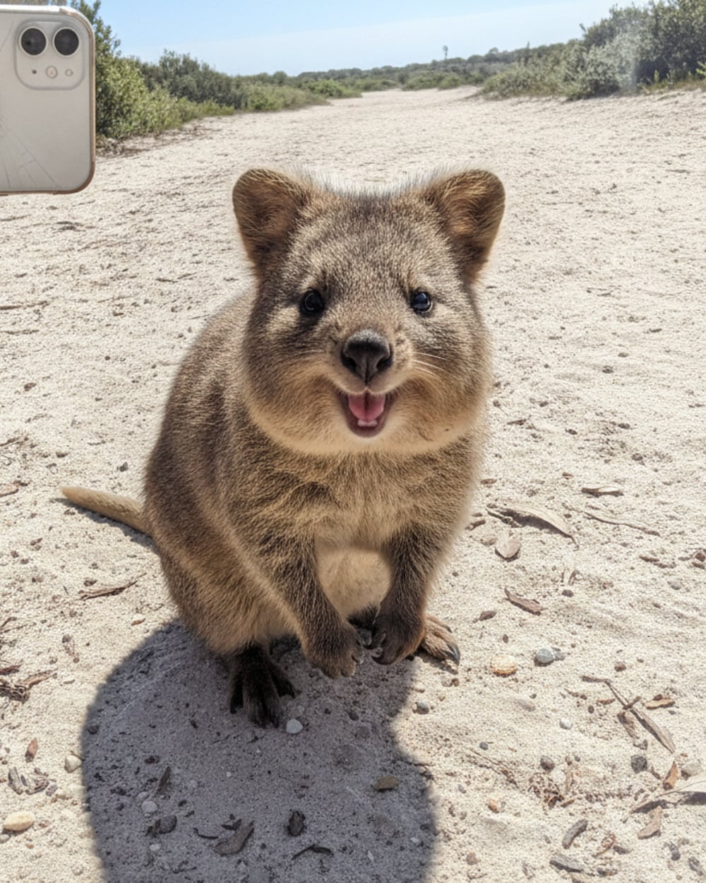 A trailside quokka