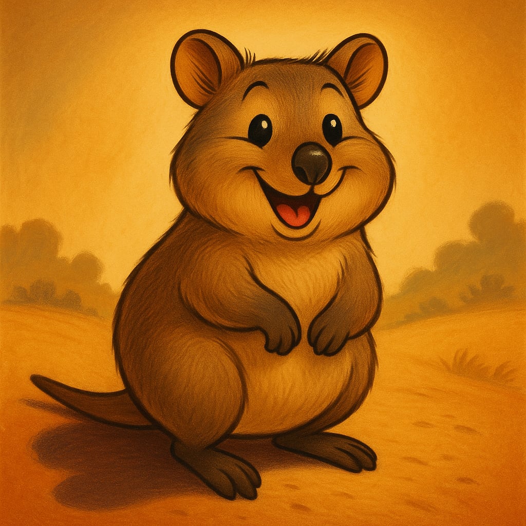 quokka reimagined as Golden Age Animation