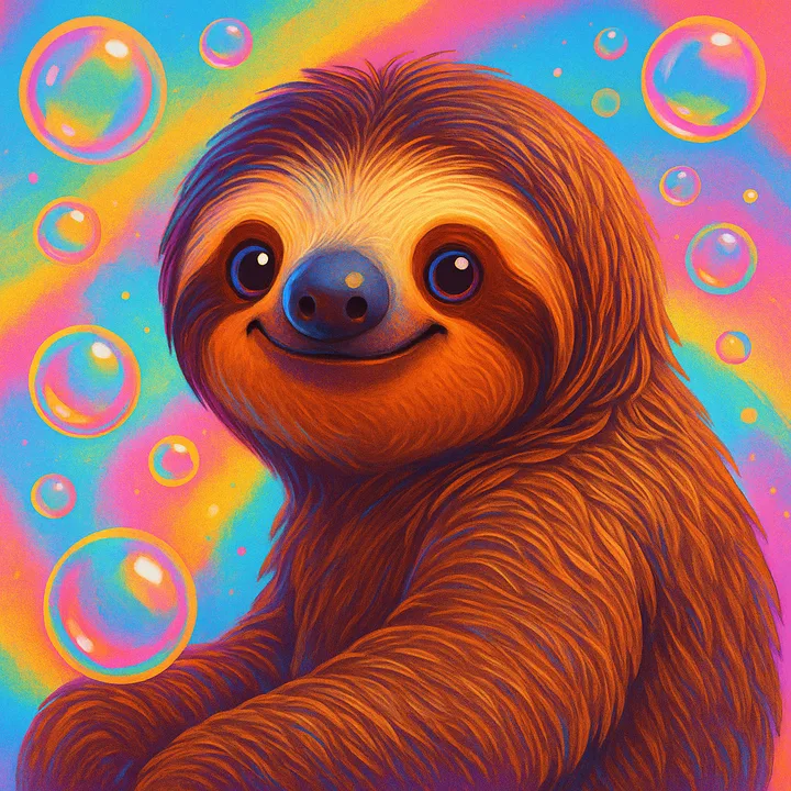 Iridescent Bubble Bloom — a Painted Critters style
